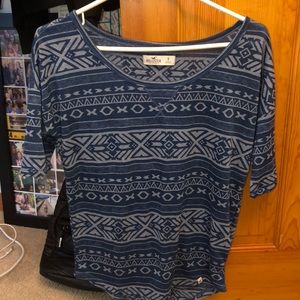 Hollister quarter sleeve pattern top